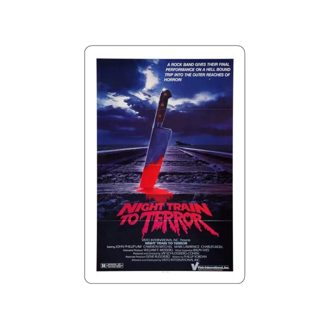 NIGHT TRAIN TO TERROR 1985 Movie Poster STICKER Vinyl Die-Cut Decal 3 Inch - The Sticker Space