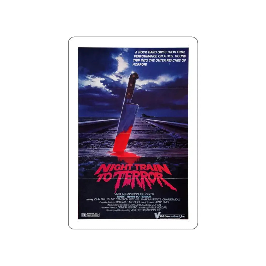 NIGHT TRAIN TO TERROR 1985 Movie Poster STICKER Vinyl Die-Cut Decal 6 Inch - The Sticker Space