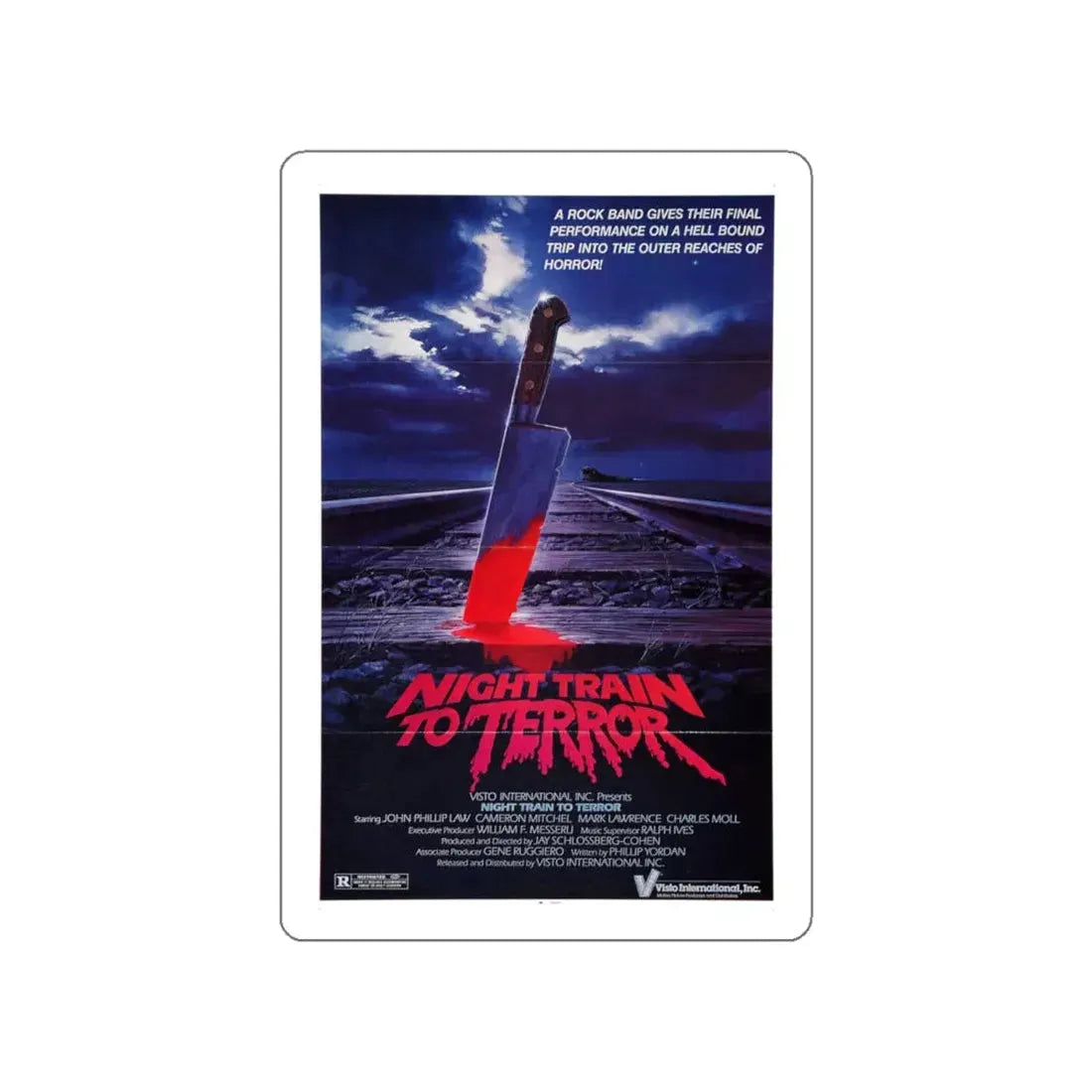 NIGHT TRAIN TO TERROR 1985 Movie Poster STICKER Vinyl Die-Cut Decal - The Sticker Space
