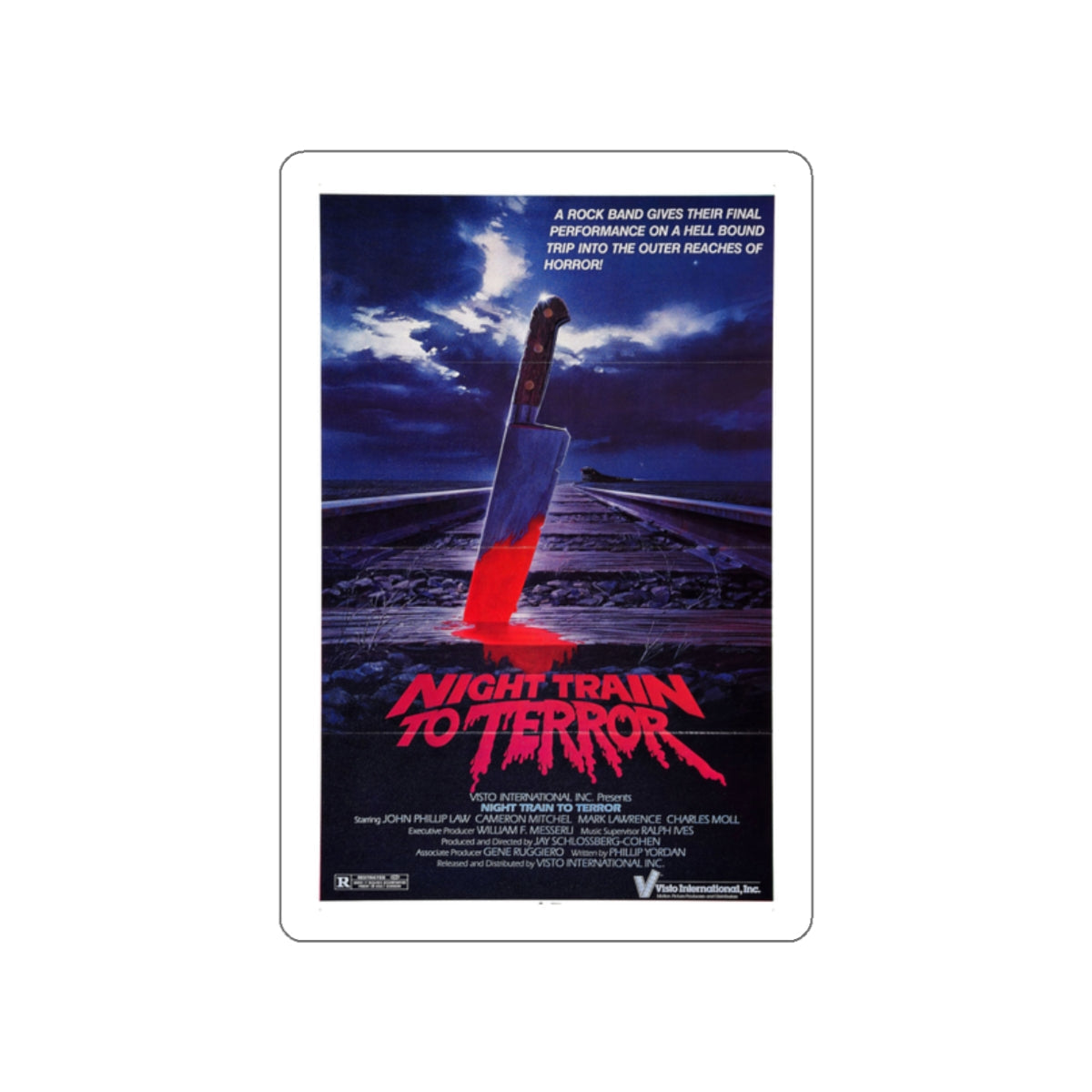 NIGHT TRAIN TO TERROR 1985 Movie Poster STICKER Vinyl Die-Cut Decal-White-The Sticker Space