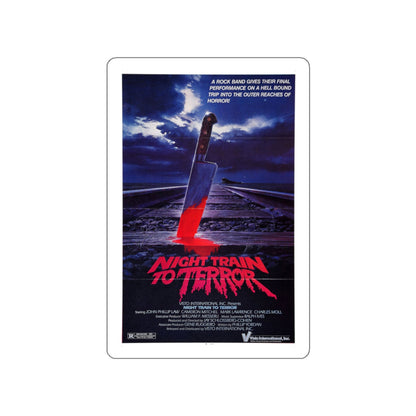 NIGHT TRAIN TO TERROR 1985 Movie Poster STICKER Vinyl Die-Cut Decal-White-The Sticker Space