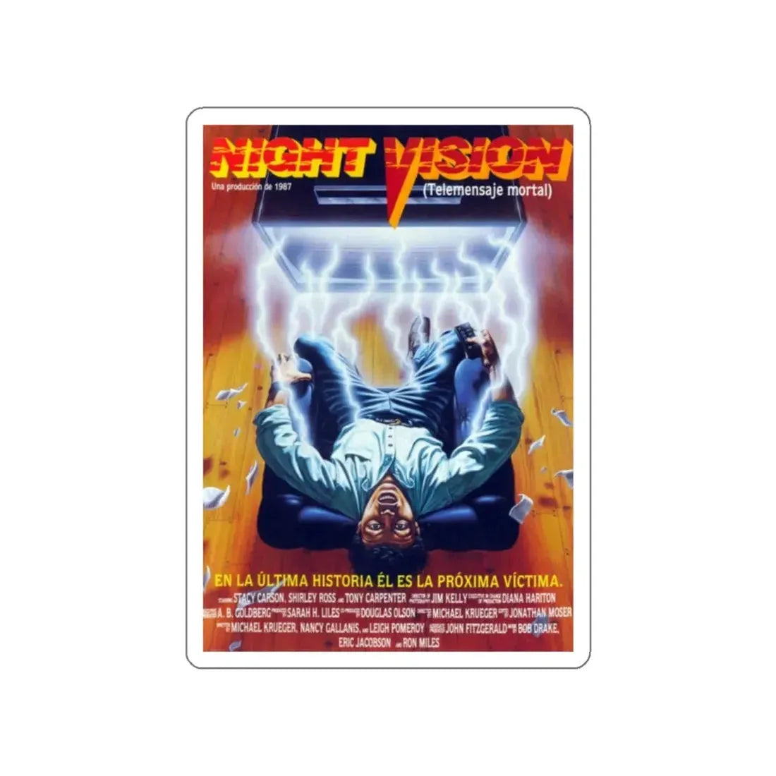 NIGHT VISION 1987 Movie Poster STICKER Vinyl Die-Cut Decal - The Sticker Space