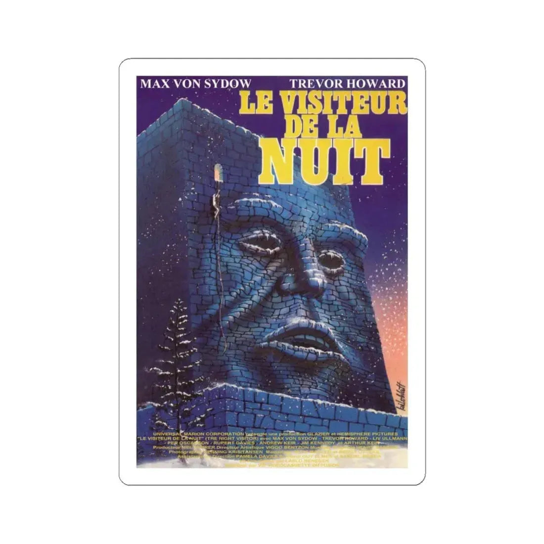 NIGHT VISITOR (BENEDEK) 2 1971 Movie Poster - STICKER Vinyl Kiss-Cut Decal 4 Inch White - The Sticker Space