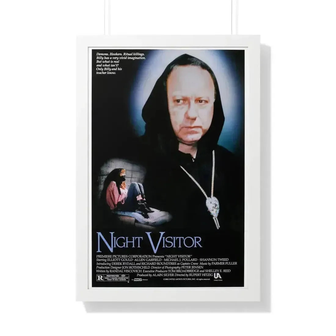 NIGHT VISITOR (NEVER CRY DEVIL) 1989 - Framed Movie Poster 20" x 30" White - The Sticker Space