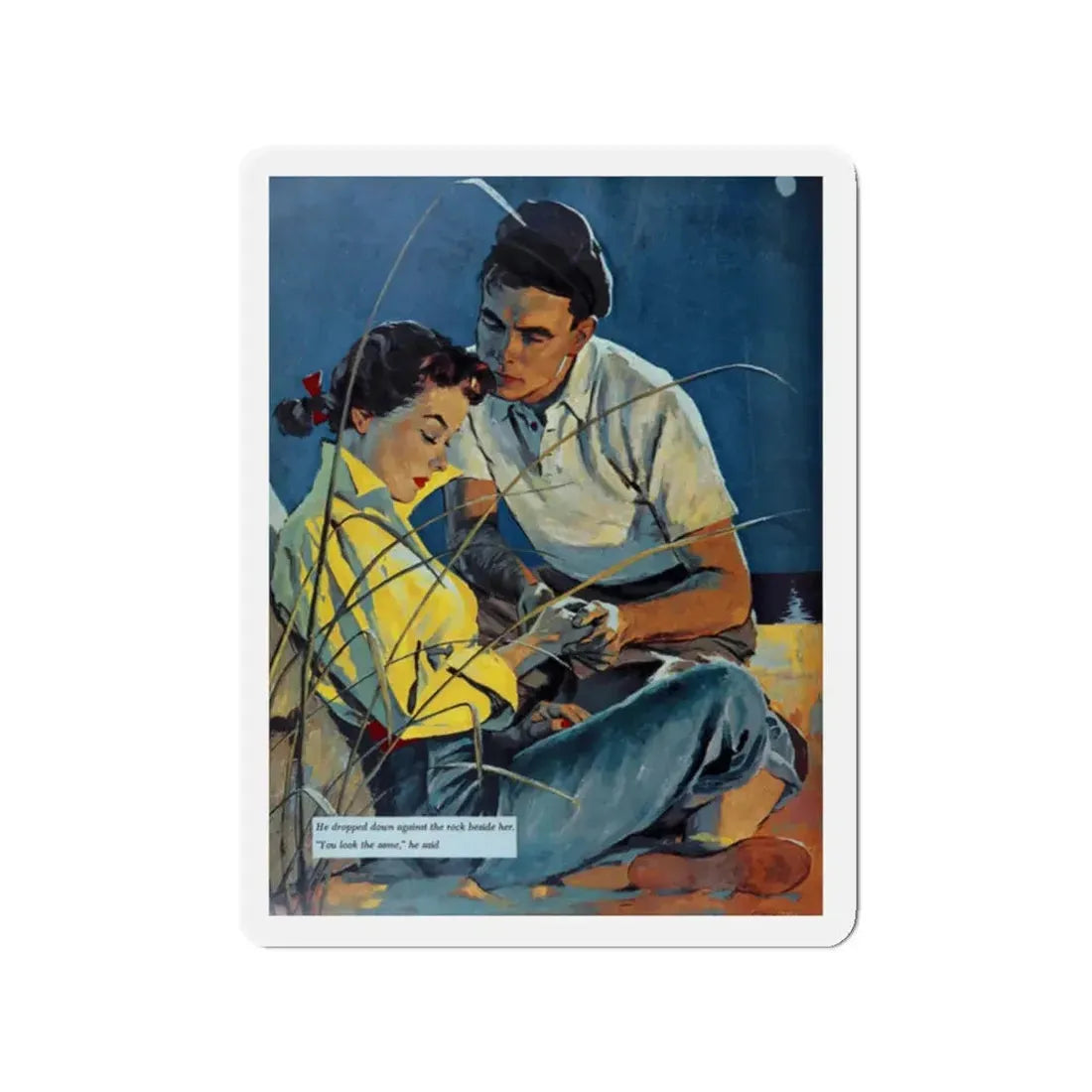 Night Visitor, Woman's Day, September 1955 (Magazine Illustration) Refrigerator Magnet - The Sticker Space