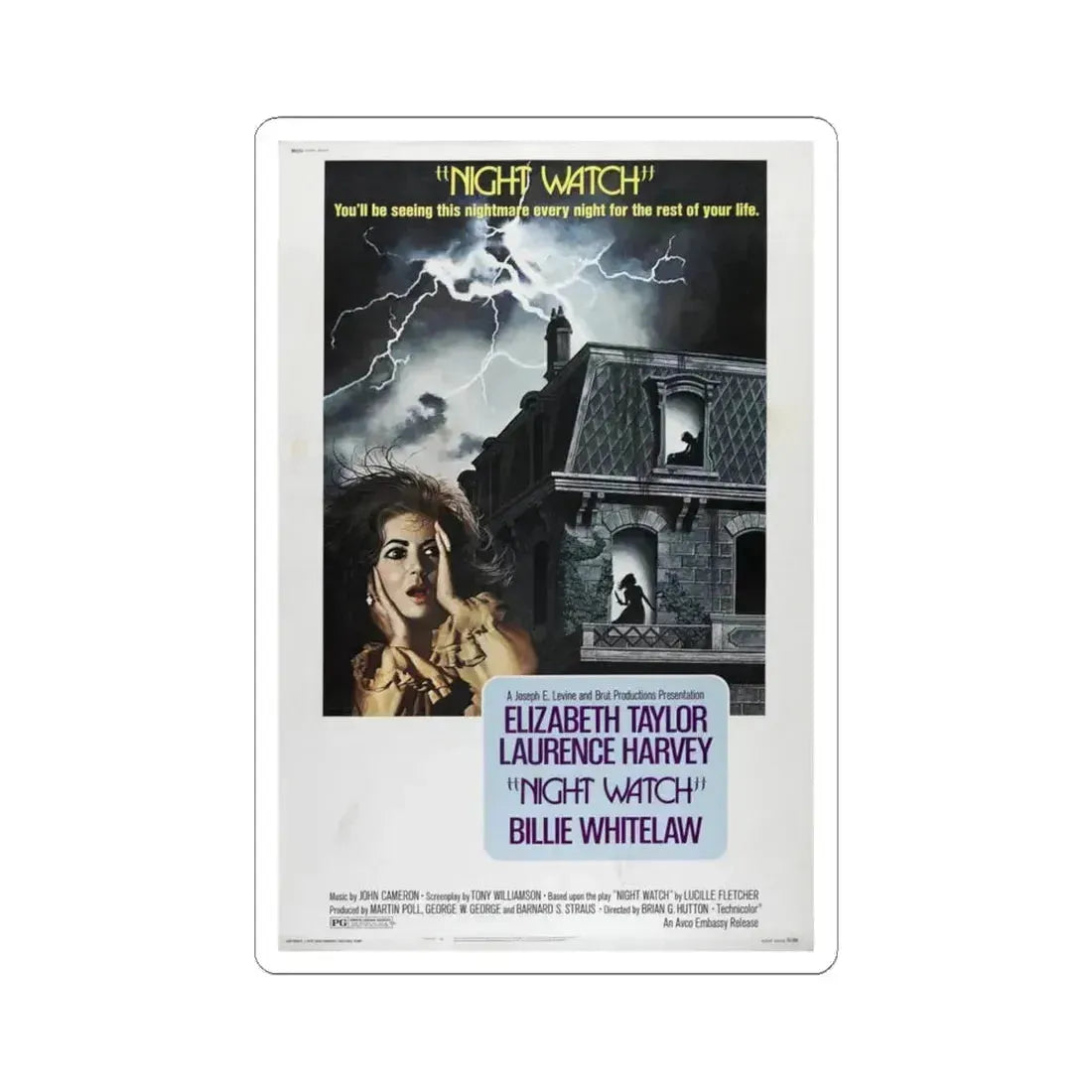 Night Watch 1973 Movie Poster - STICKER Vinyl Kiss-Cut Decal - The Sticker Space