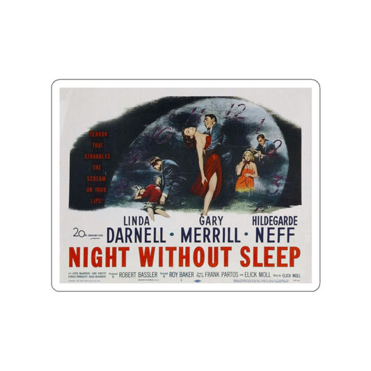 NIGHT WITHOUT SLEEP 1952 Movie Poster STICKER Vinyl Die-Cut Decal-White-The Sticker Space