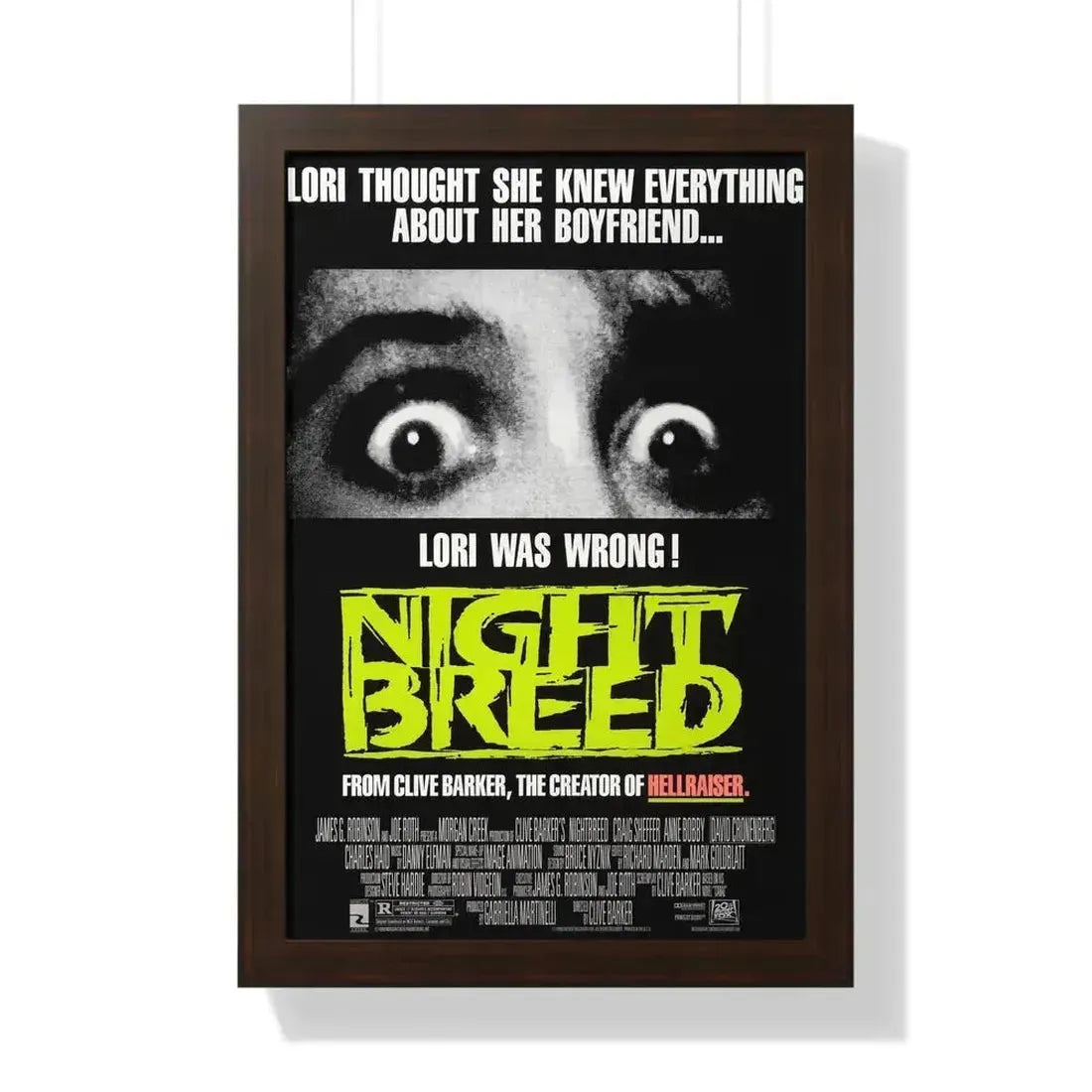 NIGHTBREED 1990 - Framed Movie Poster 16″ x 24″ Walnut - The Sticker Space