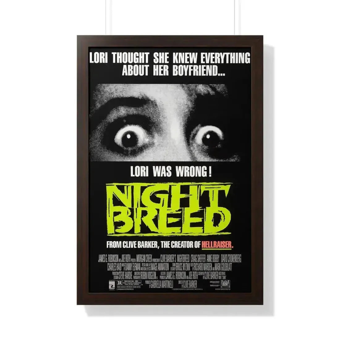 NIGHTBREED 1990 - Framed Movie Poster 20" x 30" Walnut - The Sticker Space
