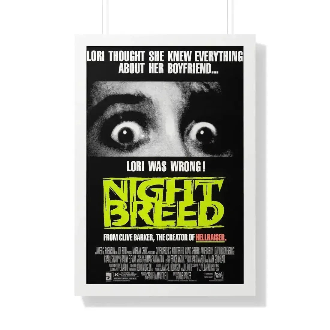 NIGHTBREED 1990 - Framed Movie Poster 20" x 30" White - The Sticker Space