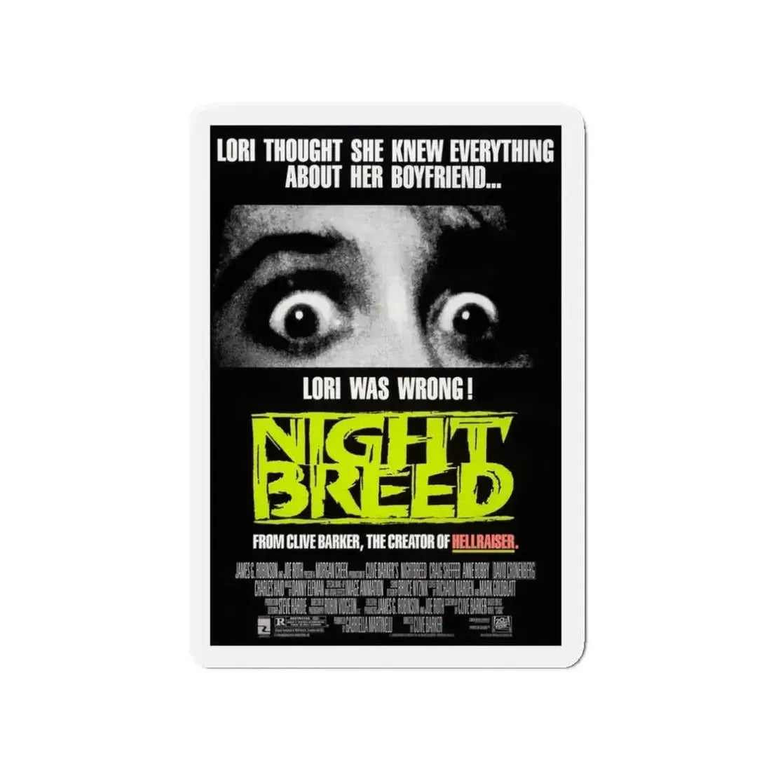 NIGHTBREED 1990 Movie Poster - Refrigerator Magnet 3 Inch Die-Cut - The Sticker Space