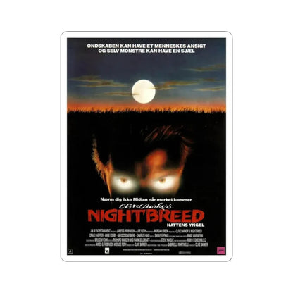 NIGHTBREED (DANISH) 1990 Movie Poster - STICKER Vinyl Kiss-Cut Decal 2 Inch White - The Sticker Space