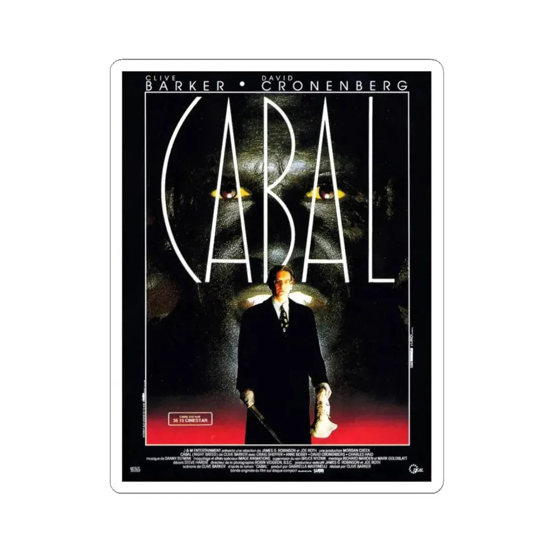 NIGHTBREED (FRENCH) 1990 Movie Poster - STICKER Vinyl Kiss-Cut Decal 3 Inch White - The Sticker Space