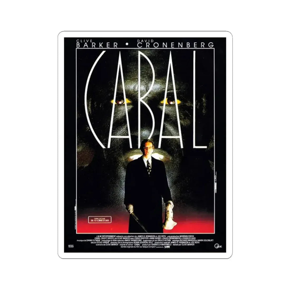 NIGHTBREED (FRENCH) 1990 Movie Poster - STICKER Vinyl Kiss-Cut Decal 4 Inch White - The Sticker Space