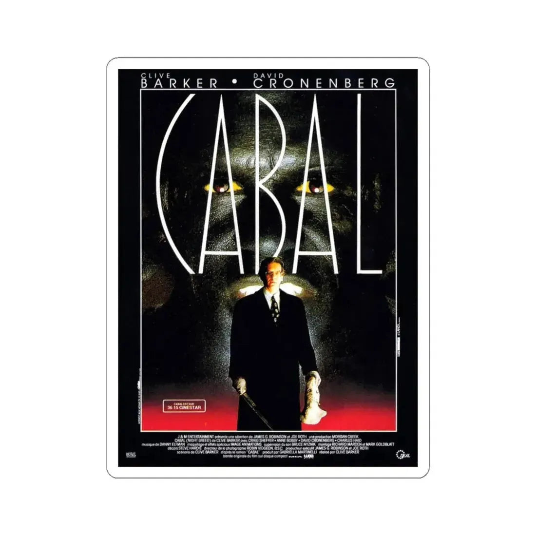 NIGHTBREED (FRENCH) 1990 Movie Poster - STICKER Vinyl Kiss-Cut Decal 6 Inch White - The Sticker Space