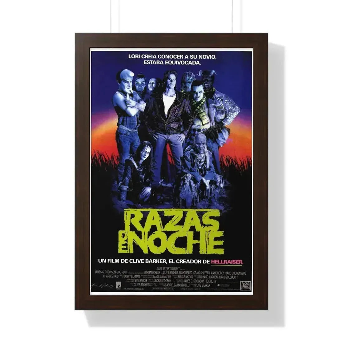 NIGHTBREED (SPAIN) 1990 - Framed Movie Poster 16″ x 24″ Walnut - The Sticker Space