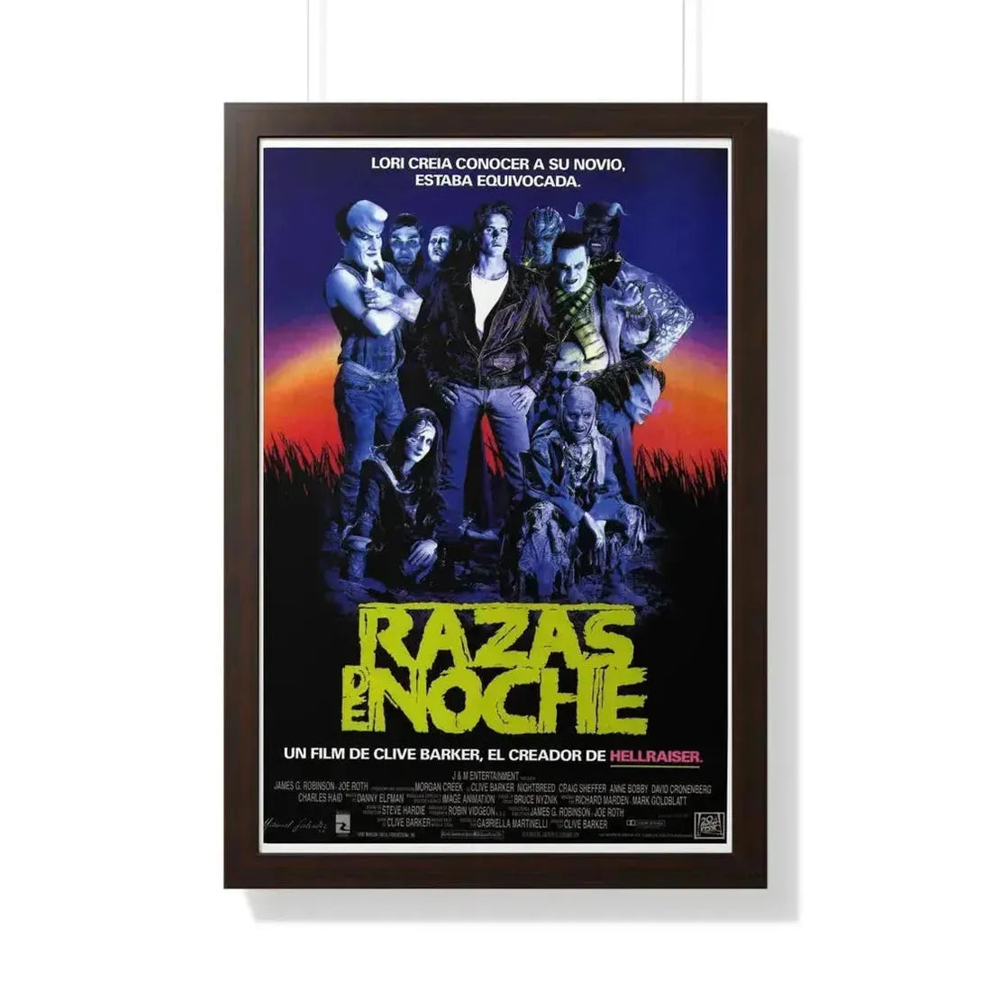 NIGHTBREED (SPAIN) 1990 - Framed Movie Poster 20" x 30" Walnut - The Sticker Space