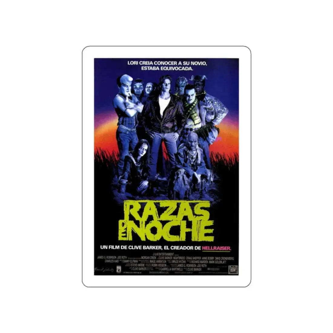 NIGHTBREED (SPAIN) 1990 Movie Poster STICKER Vinyl Die-Cut Decal 2 Inch - The Sticker Space