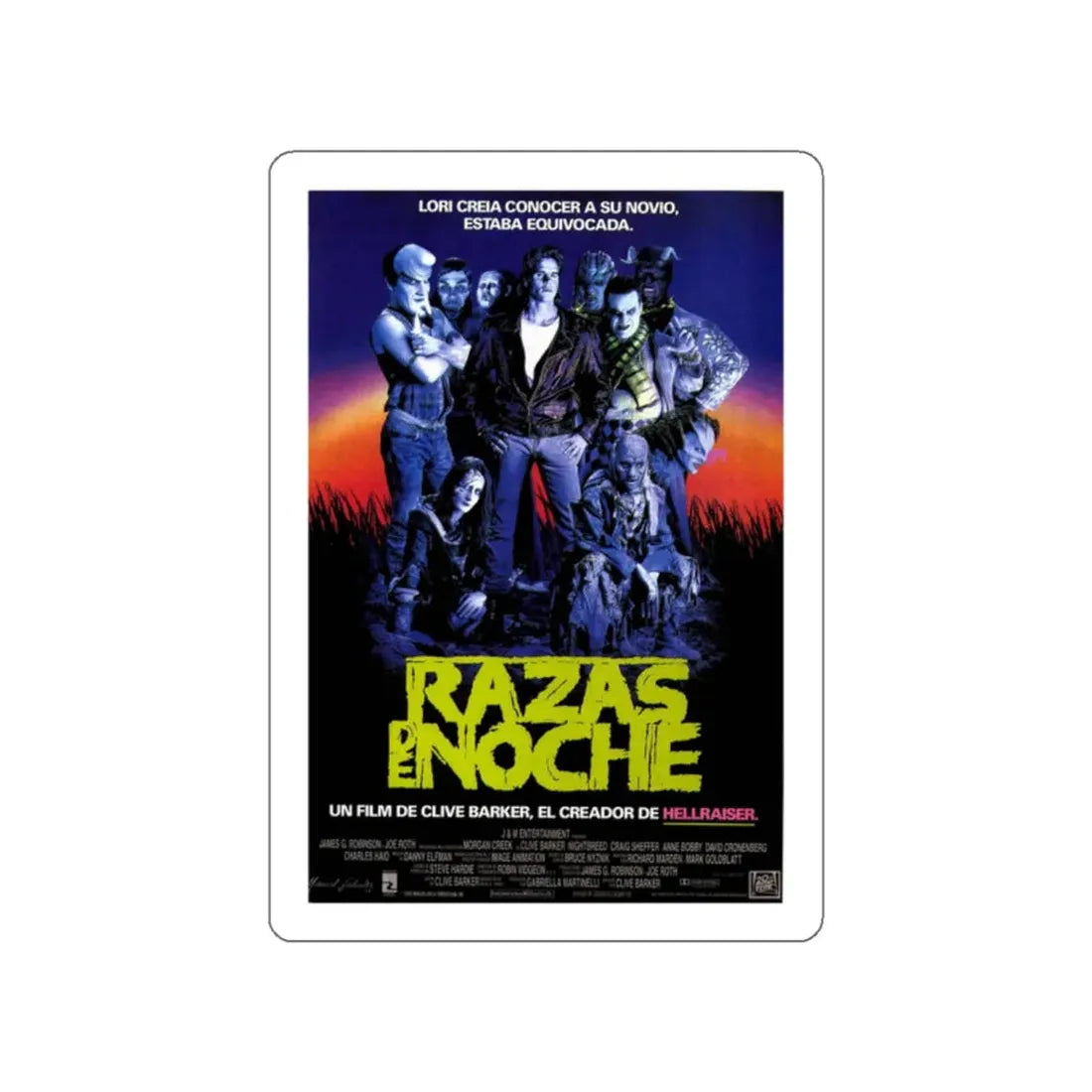 NIGHTBREED (SPAIN) 1990 Movie Poster STICKER Vinyl Die-Cut Decal - The Sticker Space