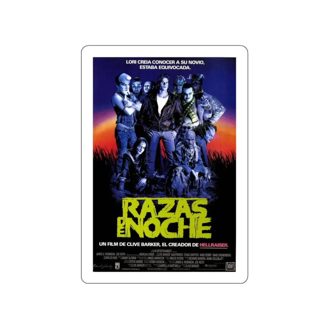 NIGHTBREED (SPAIN) 1990 Movie Poster STICKER Vinyl Die-Cut Decal - The Sticker Space