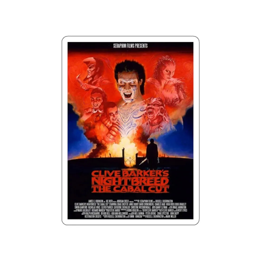 NIGHTBREED THE CABAL CUT 1990 Movie Poster STICKER Vinyl Die-Cut Decal - The Sticker Space