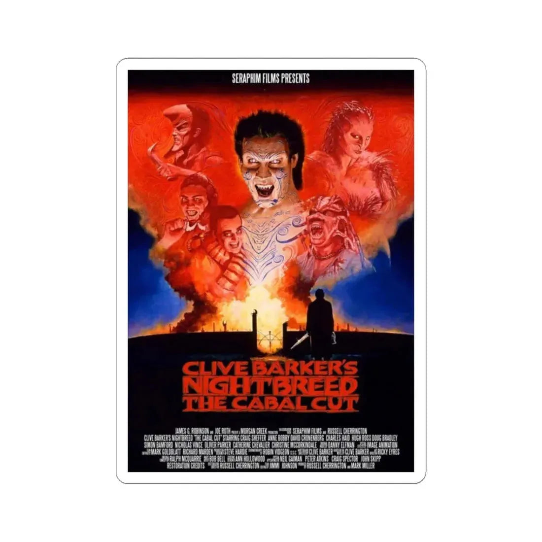 NIGHTBREED THE CABAL CUT 1990 Movie Poster - STICKER Vinyl Kiss-Cut Decal 3 Inch White - The Sticker Space