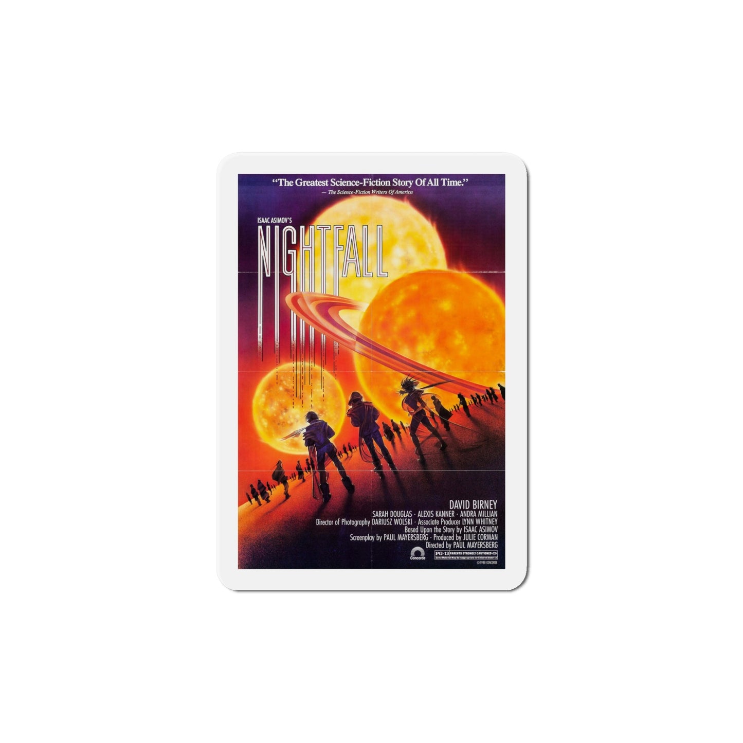 Nightfall 1988 Movie Poster Die-Cut Magnet-6 × 6"-The Sticker Space