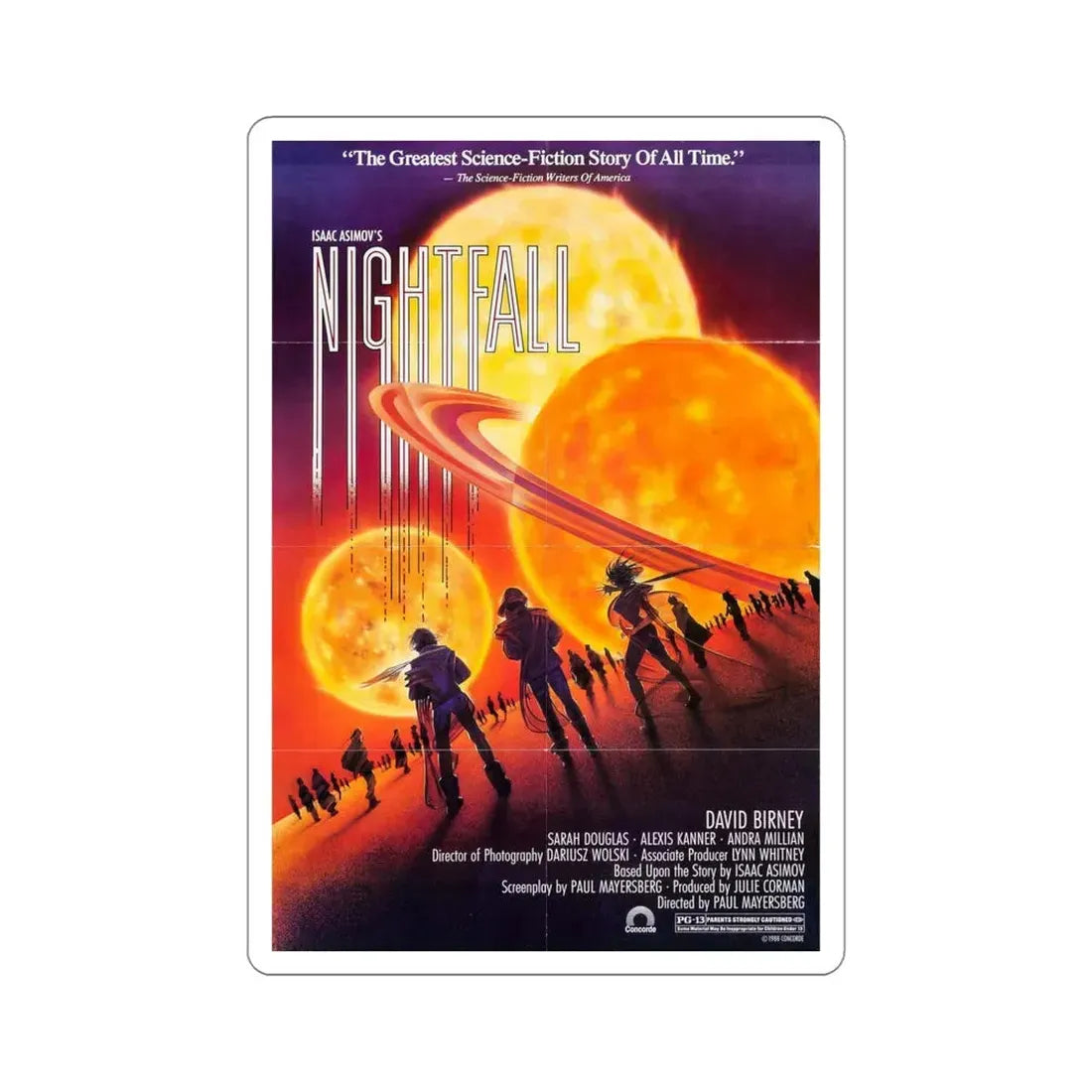 Nightfall 1988 Movie Poster STICKER Vinyl Die-Cut Decal 5 Inch - The Sticker Space