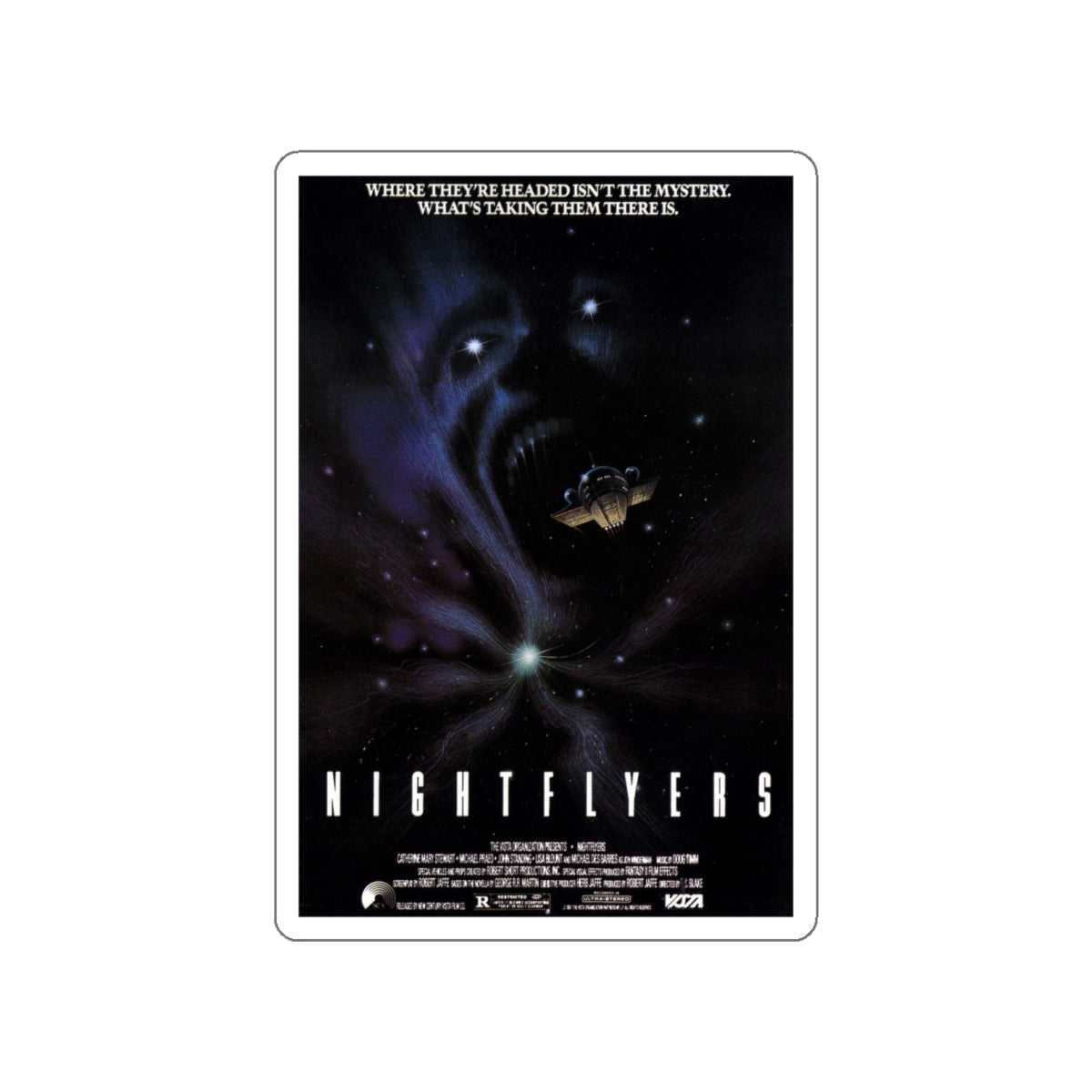 NIGHTFLYERS 1987 Movie Poster STICKER Vinyl Die-Cut Decal-White-The Sticker Space