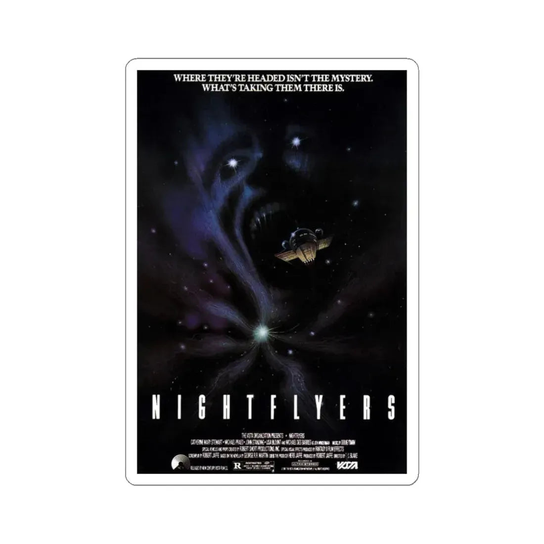 NIGHTFLYERS 1987 Movie Poster - STICKER Vinyl Kiss-Cut Decal 3 Inch White - The Sticker Space
