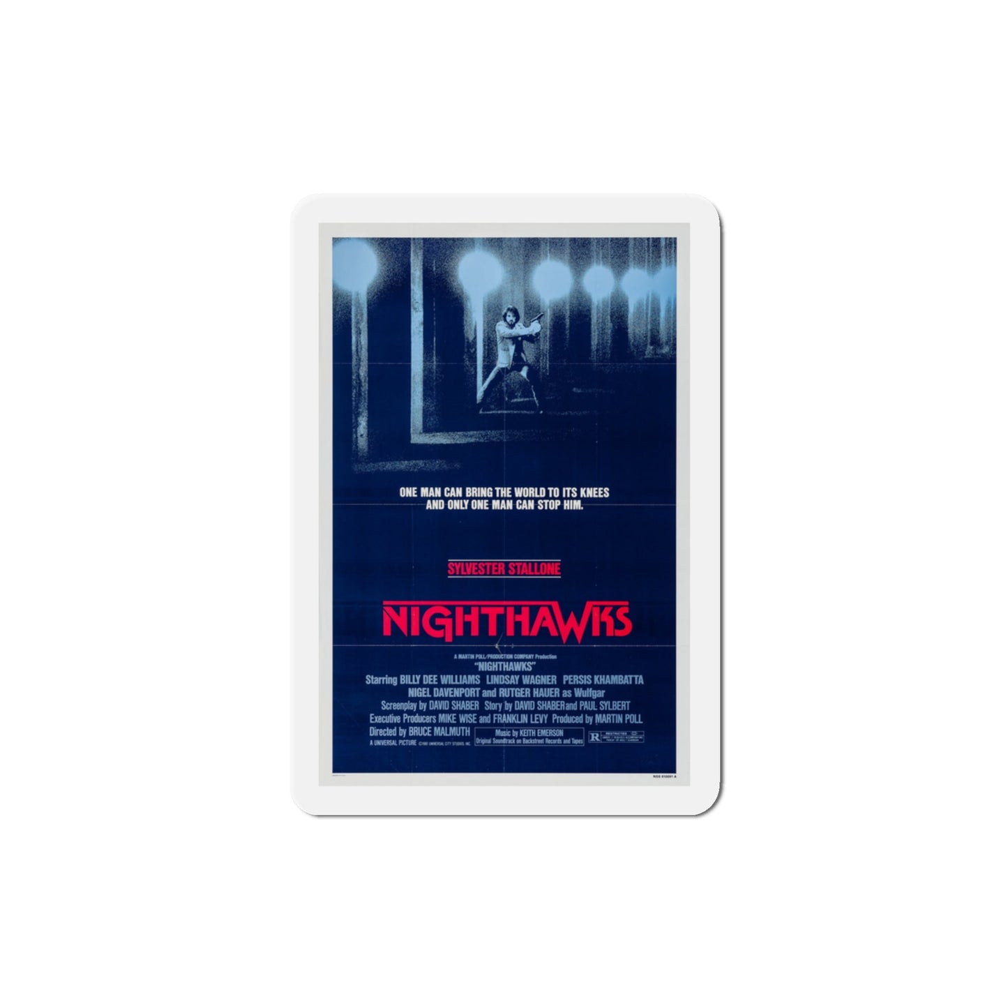 Nighthawks 1981 Movie Poster Die-Cut Magnet-3" x 3"-The Sticker Space