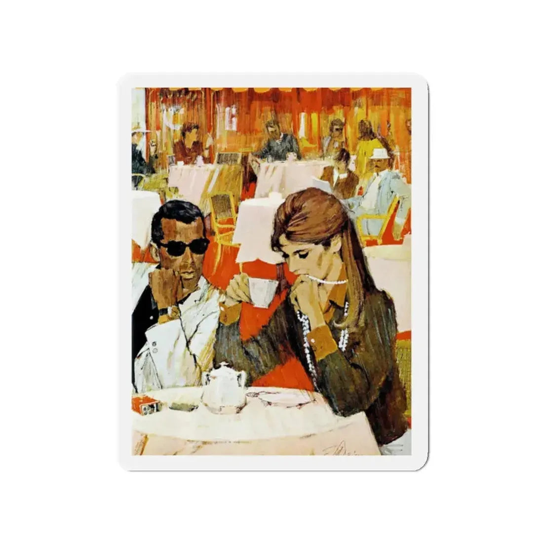 Nightingale At Noon (Pt. 1), Chatelaine, August 1962 (Magazine Illustration) Refrigerator Magnet 2 Inch - The Sticker Space