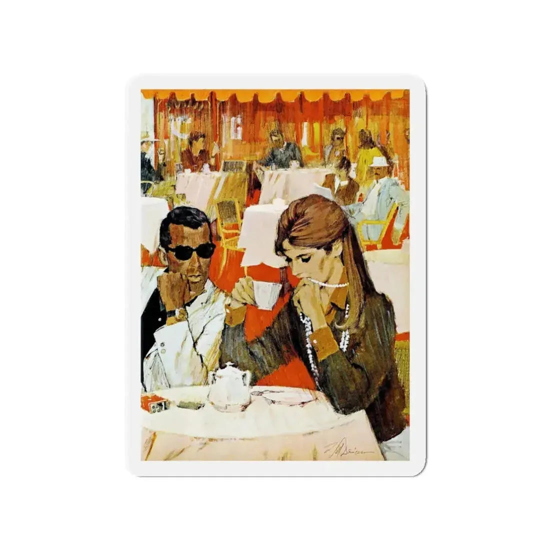 Nightingale At Noon (Pt. 1), Chatelaine, August 1962 (Magazine Illustration) Refrigerator Magnet 3 Inch - The Sticker Space