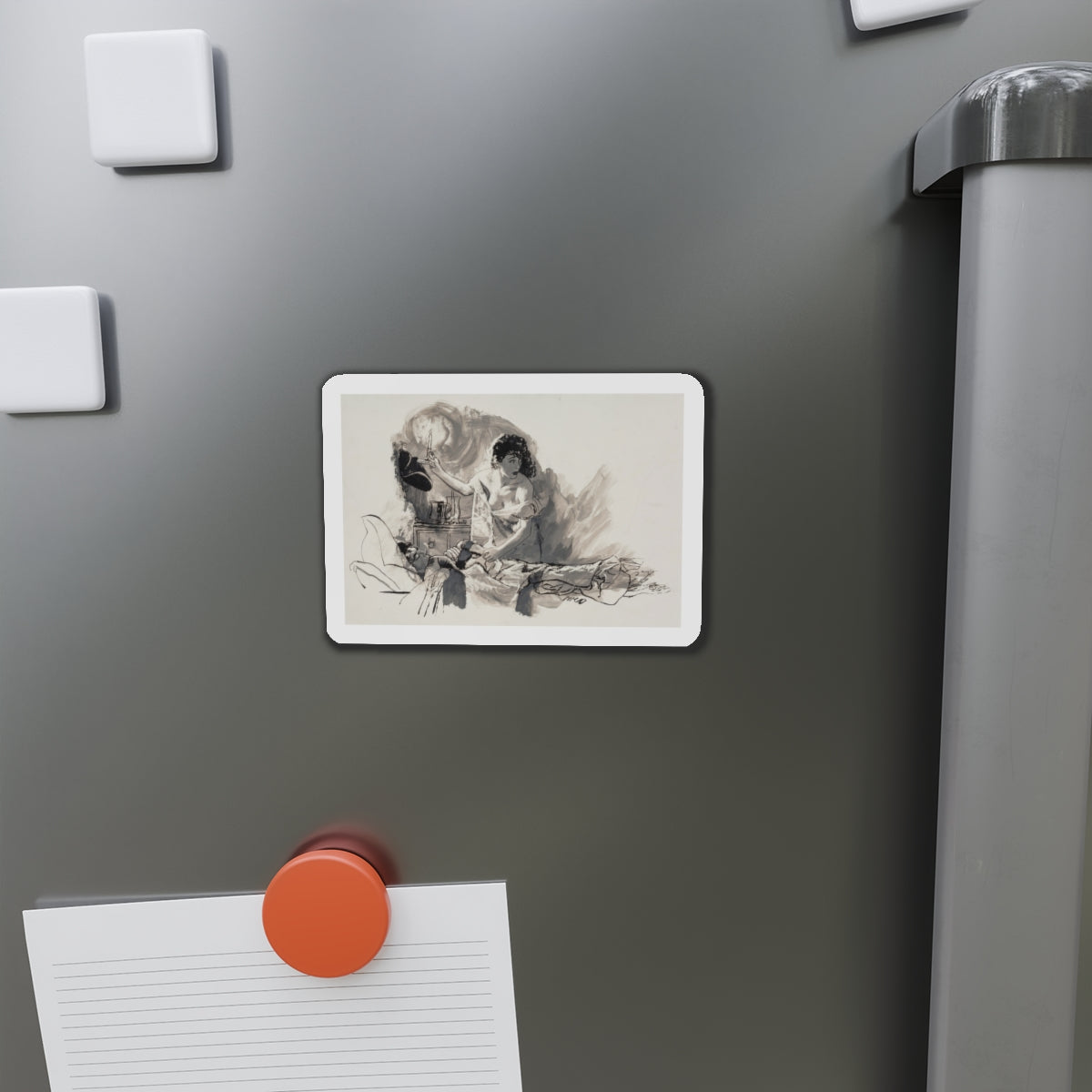 Nightingale (Magazine Illustration) Refrigerator Magnet-The Sticker Space