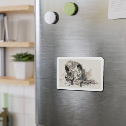 Nightingale (Magazine Illustration) Refrigerator Magnet-The Sticker Space