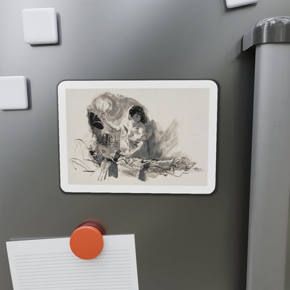 Nightingale (Magazine Illustration) Refrigerator Magnet-The Sticker Space