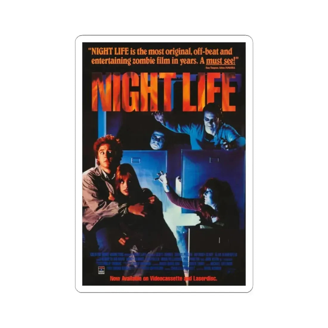 NIGHTLIFE 1989 Movie Poster - STICKER Vinyl Kiss-Cut Decal 4 Inch White - The Sticker Space