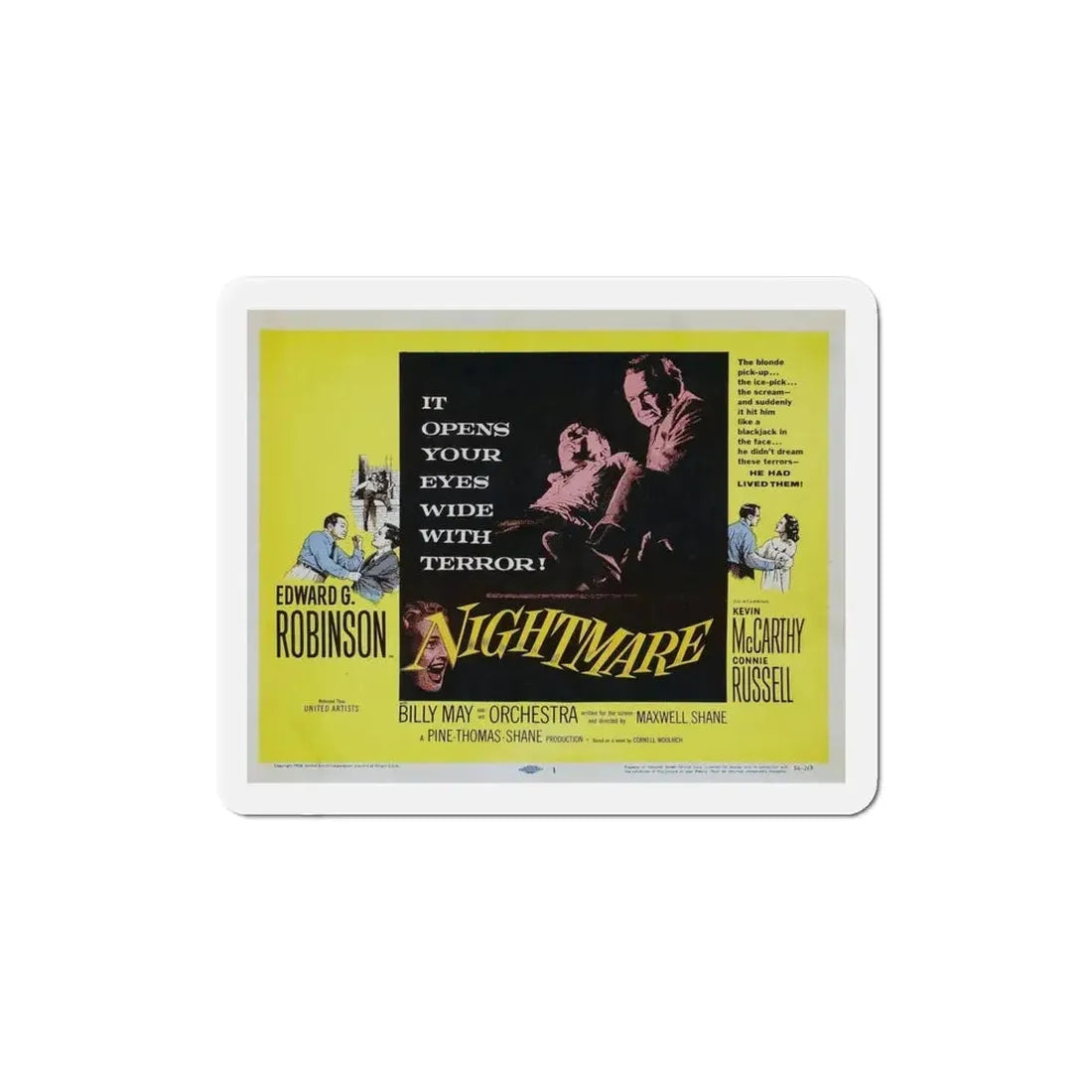 Nightmare 1956 v2 Movie Poster Refrigerator Magnet 4 Inch - The Sticker Space