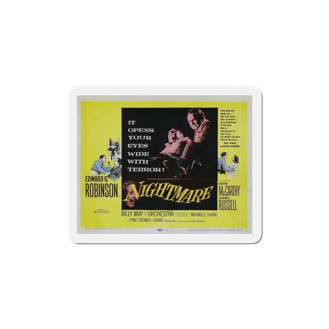 Nightmare 1956 v2 Movie Poster Refrigerator Magnet 6 Inch - The Sticker Space