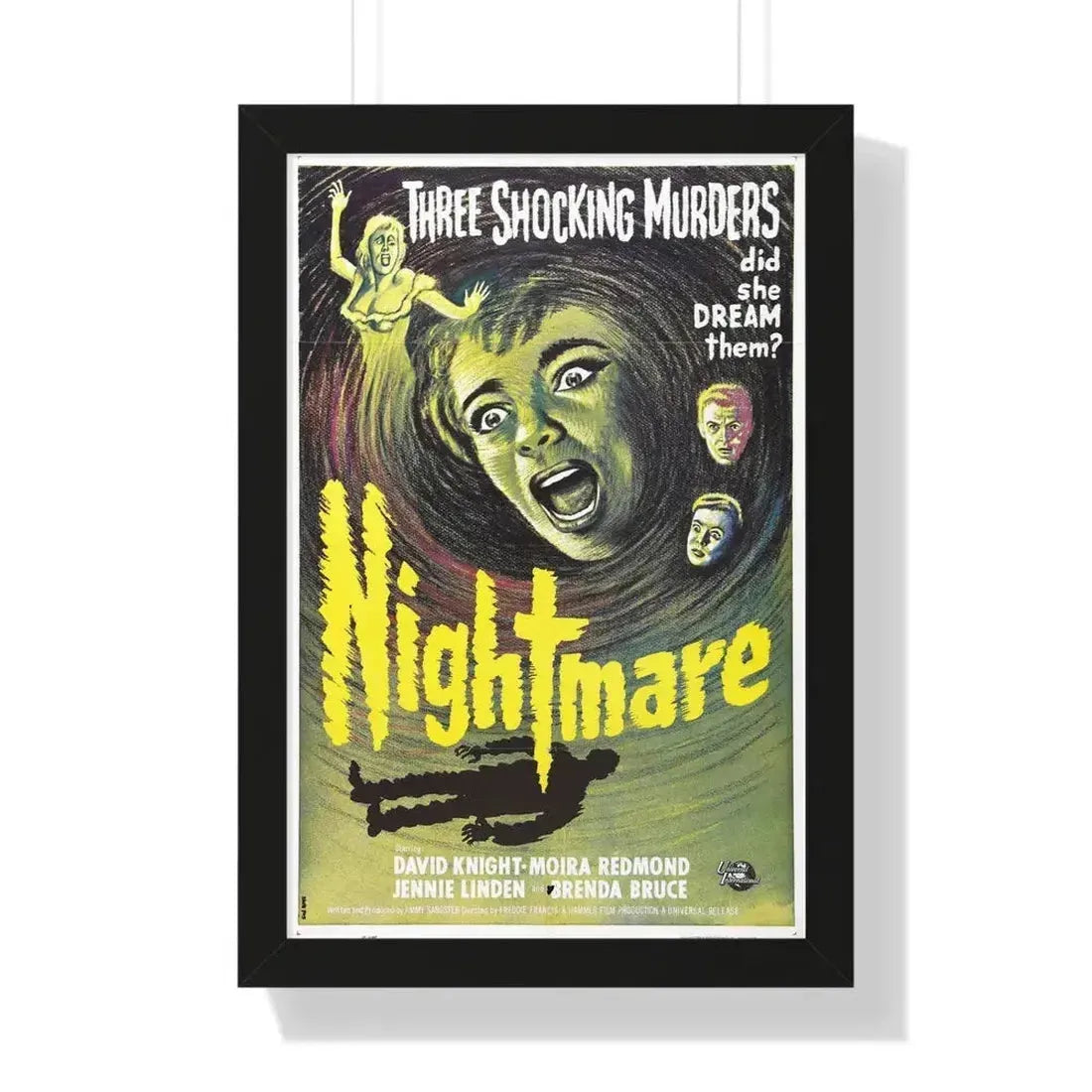 NIGHTMARE 1964 - Framed Movie Poster 16″ x 24″ Black - The Sticker Space
