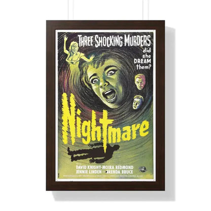 NIGHTMARE 1964 - Framed Movie Poster 16″ x 24″ Walnut - The Sticker Space