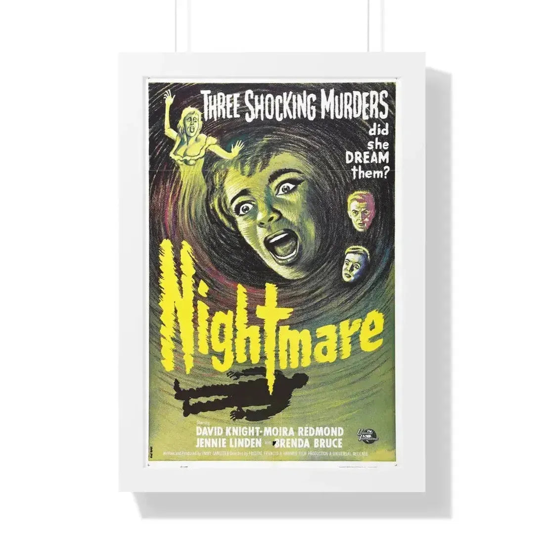 NIGHTMARE 1964 - Framed Movie Poster 16″ x 24″ White - The Sticker Space