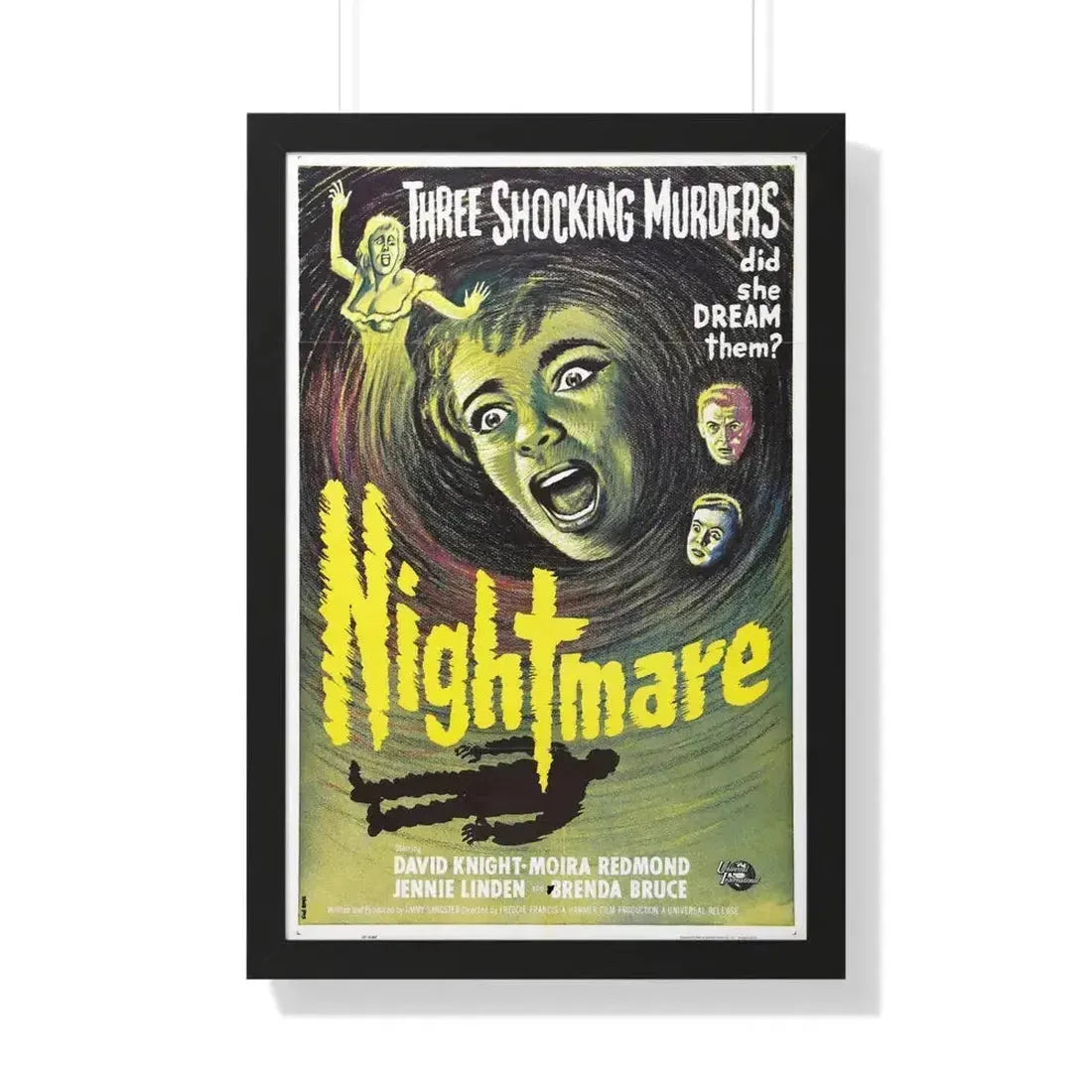 NIGHTMARE 1964 - Framed Movie Poster 20" x 30" Black - The Sticker Space