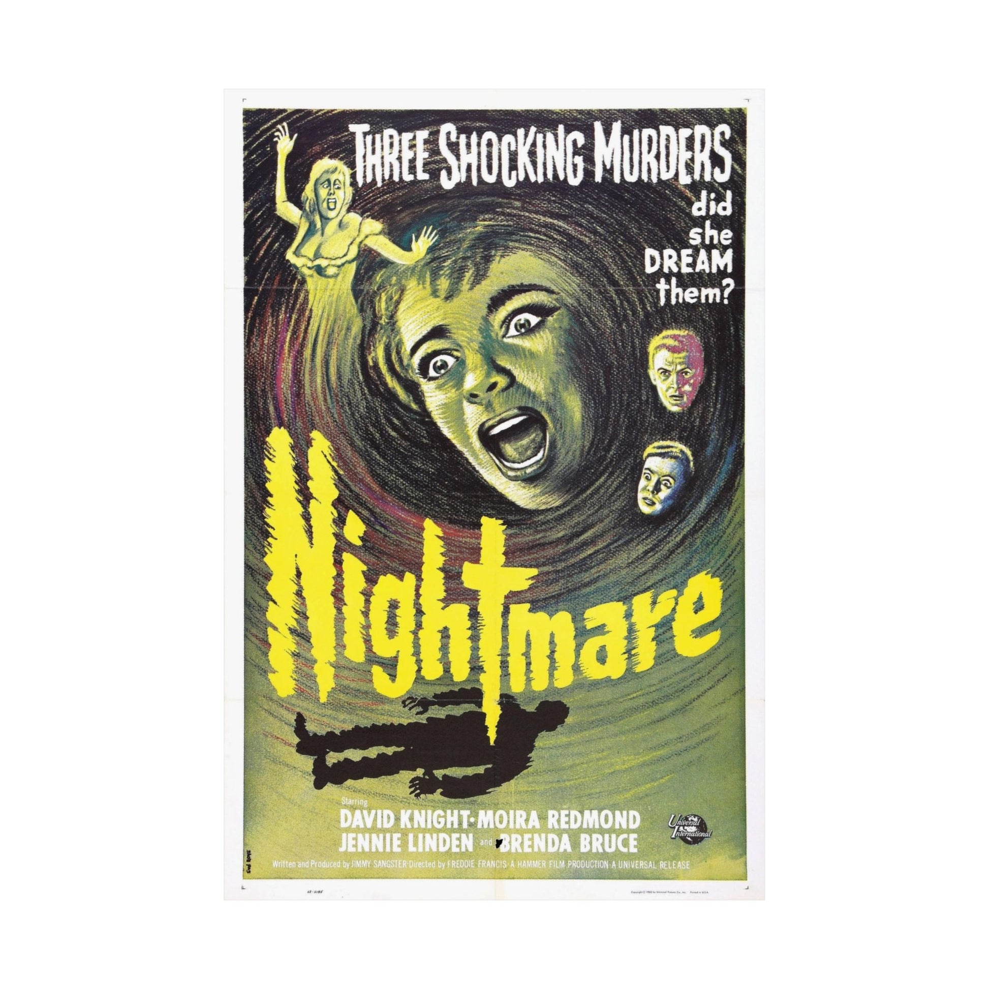 NIGHTMARE 1964 - Paper Movie Poster-The Sticker Space