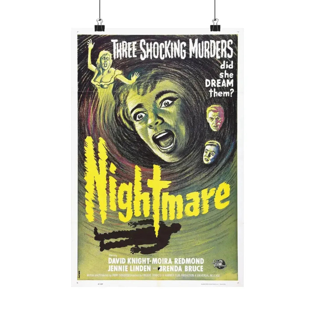 NIGHTMARE 1964 - Paper Movie Poster - The Sticker Space