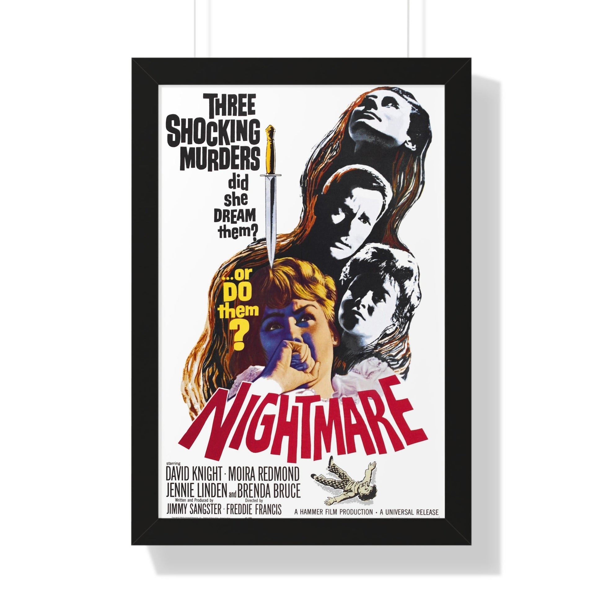 NIGHTMARE (2) 1964 - Framed Movie Poster-16″ x 24″-The Sticker Space