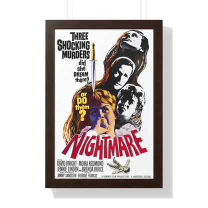 NIGHTMARE (2) 1964 - Framed Movie Poster 16″ x 24″ Walnut - The Sticker Space