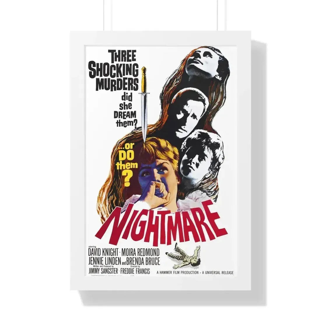 NIGHTMARE (2) 1964 - Framed Movie Poster 16″ x 24″ White - The Sticker Space