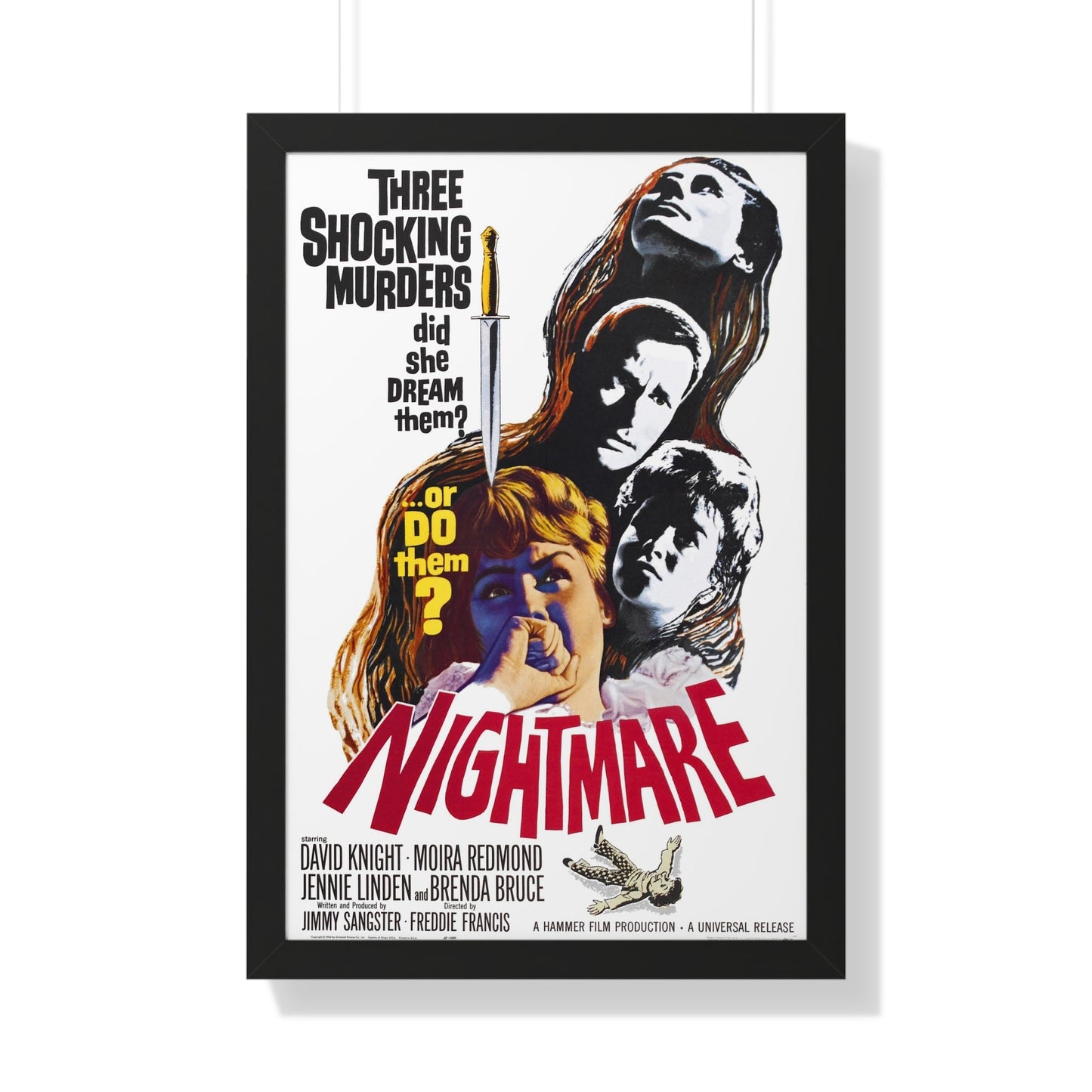 NIGHTMARE (2) 1964 - Framed Movie Poster-20" x 30"-The Sticker Space