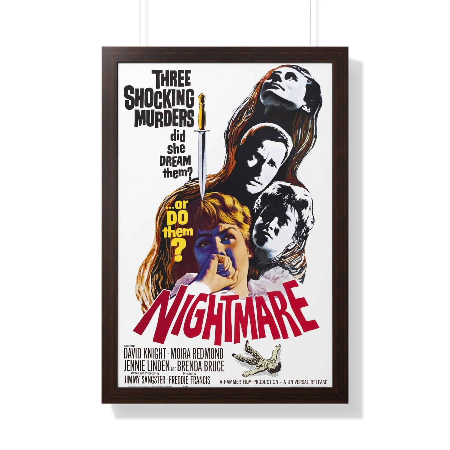 NIGHTMARE (2) 1964 - Framed Movie Poster-20" x 30"-The Sticker Space